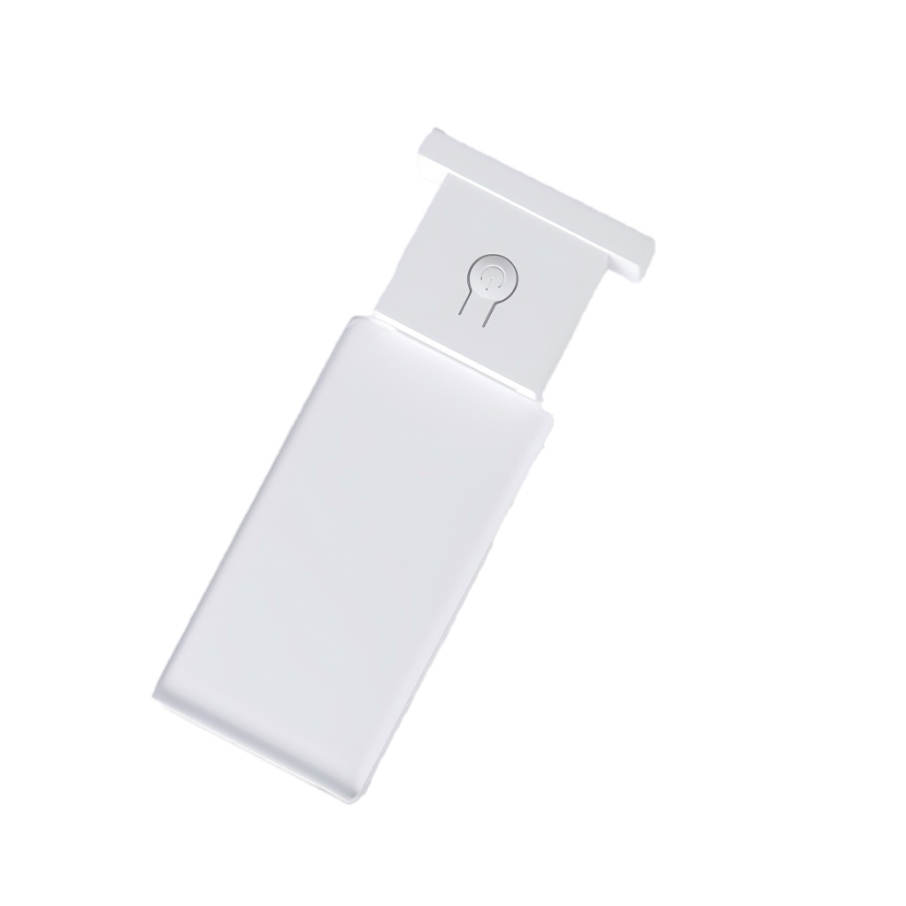 Rectangle white LED fridge magnet with an elongated slotted ABS base producing multi color RGB glow